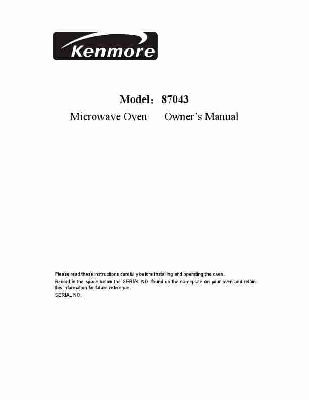 Kenmore Microwave Oven 87043-page_pdf